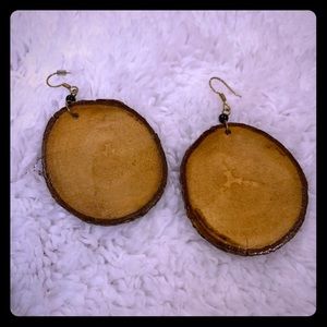 Wood, Round Earings